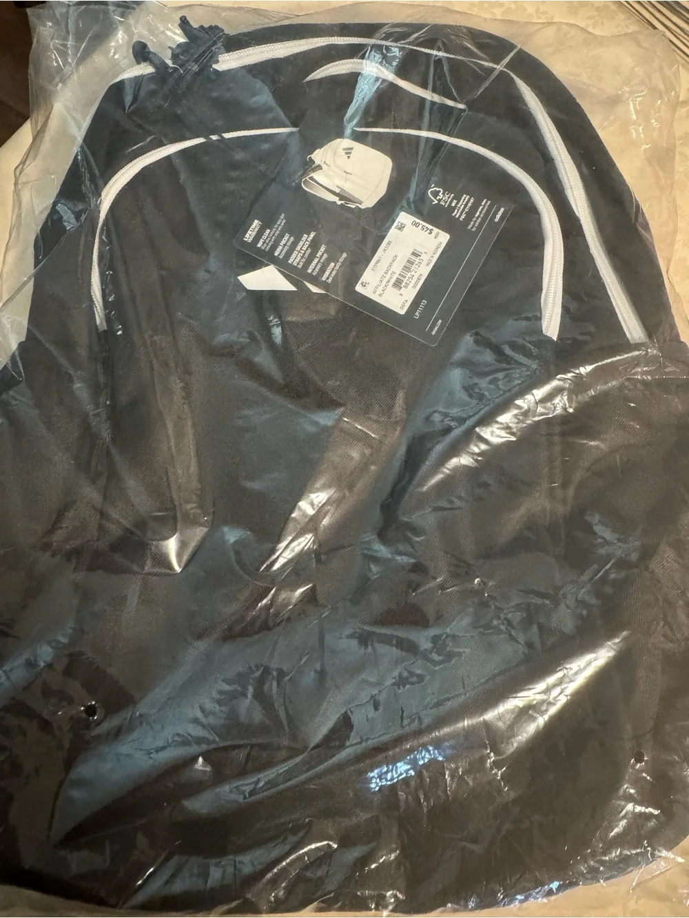 adidas Black Jacket with White Piping